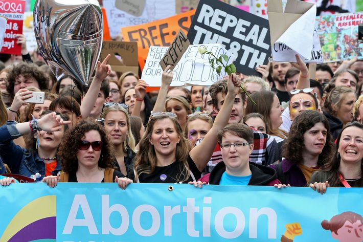 Protesters at Dublin's 2017 March for Choice.