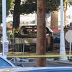 A burned out Tesla Cybertruck outside the Trump International Hotel in Las Vegas.