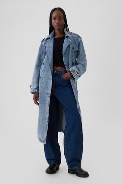 Gap Longline Icon Denim Trench Jacket