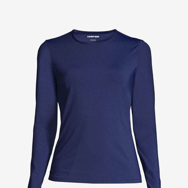 Lands' End Women's Sunshade UPF 50 Long Sleeve Relaxed Rash Guard