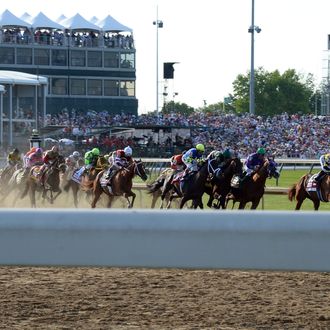 LOUISVILLE, KY - MAY 03: A general view of atmosphere at 140th Kentucky Derby at Churchill Downs on May 3, 2014 in Louisville, Kentucky. (Photo by Theo Wargo/Getty Images for Grey Goose)