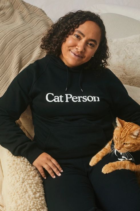 Cat Person Hoodie in Black