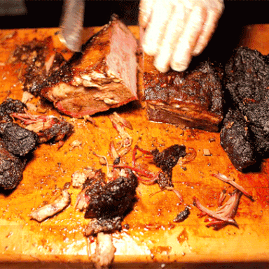 The brisket situation at Dinosaur BBQ.