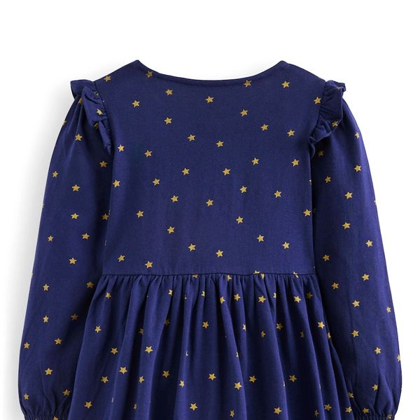 Mini Boden Cora Twirly Jersey Dress - College Navy Paisley Sky