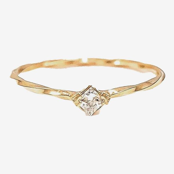 Bearfruit Jewelry 14k Gold-Plated Solitaire Ring