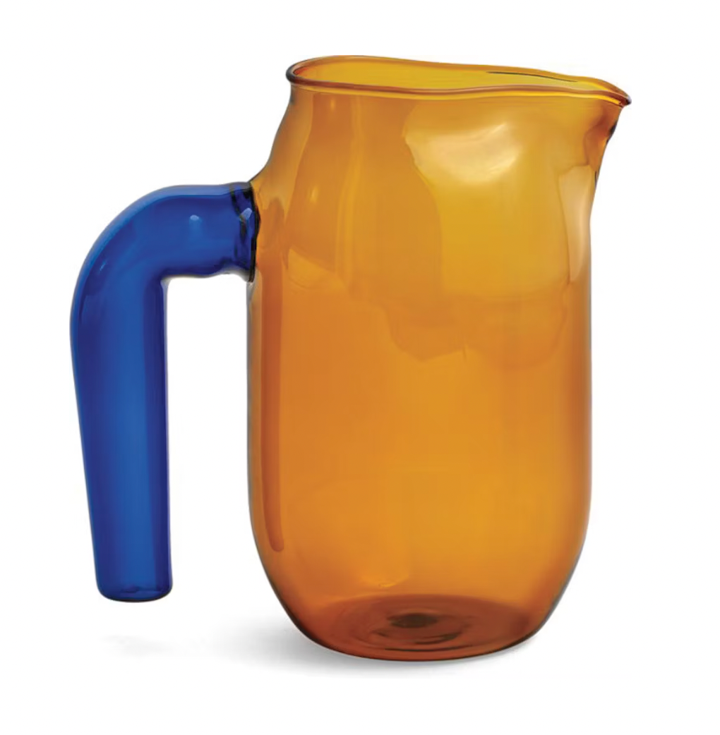 Elle Decor Glass Pitcher with Amber Lid, 48-Ounce Durable Borosilicate Glass  Water Pitcher with Lid and Spout in 2023