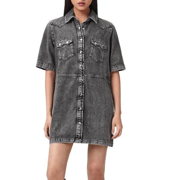 AllSaints Rock Short Sleeve Denim Shirtdress