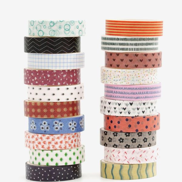 20 Rolls Basic Patterns Washi Tape Set