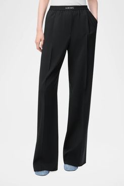 Loewe Logo Waistband Wide-Leg Trousers