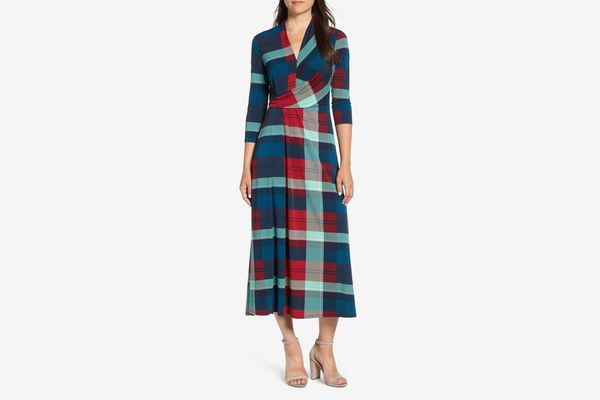 Chaus Banner Plaid Maxi Dress