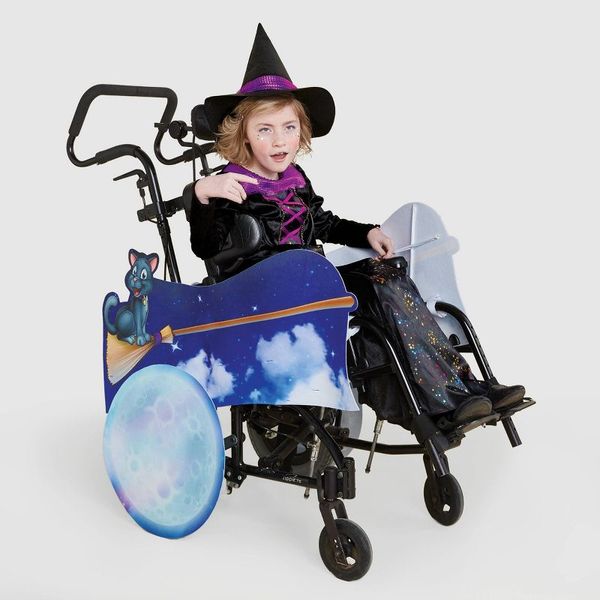 Hyde & EEK! Kids’ Flying Witch Halloween Costume Wheelchair Cover with Hat