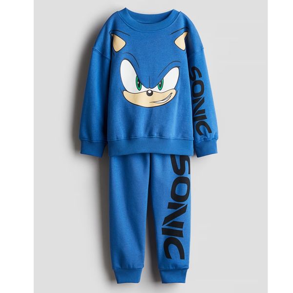 H&M 2-piece Printed Sonic the Hedgehog Sweatsuit