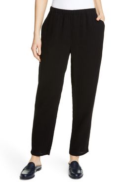 Eileen Fisher Tapered Organic Cotton Pants
