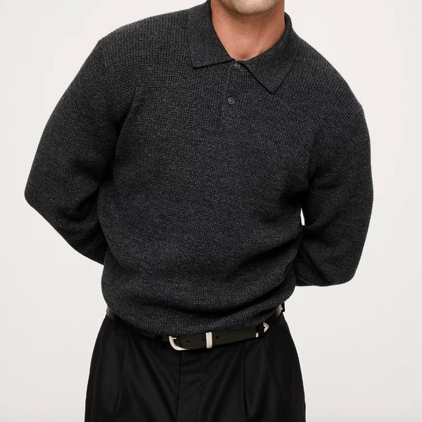Banana Republic Merino Waffle-Knit Sweater Polo