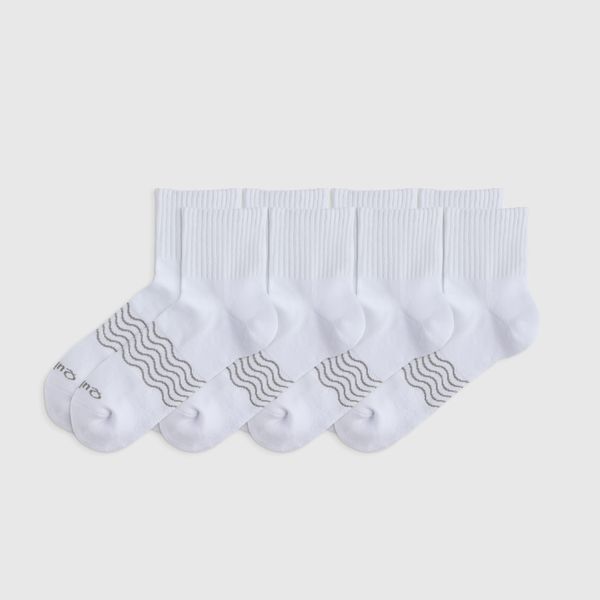 Quince Everyday Cotton Solid Quarter Socks (4-Pack)