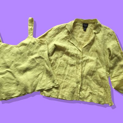 A linen Eileen fisher jacket and tank set.