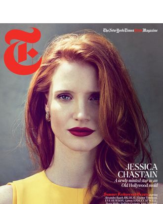 Jessica Chastain's <em>T</em> cover.