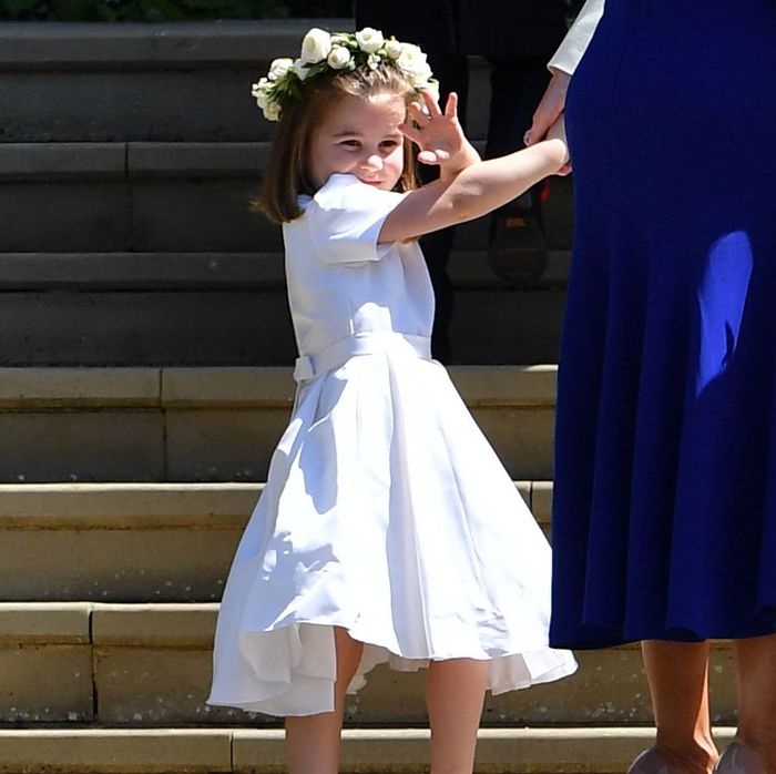 Princess Charlotte at the royal wedding.
