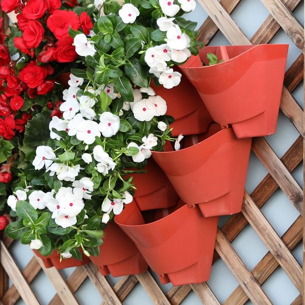 Worth Garden Self-Drippping Vertical Garden Wall Planters, Tera Cotta