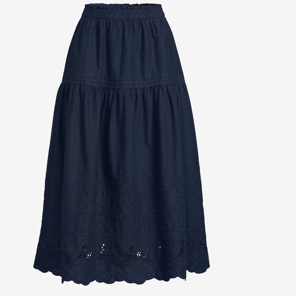 Lands' End Women's Voile Eyelet Maxi Skirt