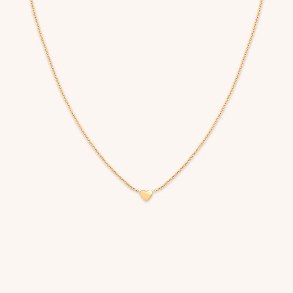 Astrid & Miyu Love Heart Charm Necklace in Gold