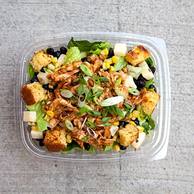 178 N 10th St., nr. Driggs Ave., Williamsburg; 347-889-5333
Even salad skeptics can get behind this Southwestern-leaning meal-in-a-bowl, a heap out Romaine with corn, black beans, croutons, and a generous pile of delicious shredded barbecued chicken, topped with a creamy lime dressing.