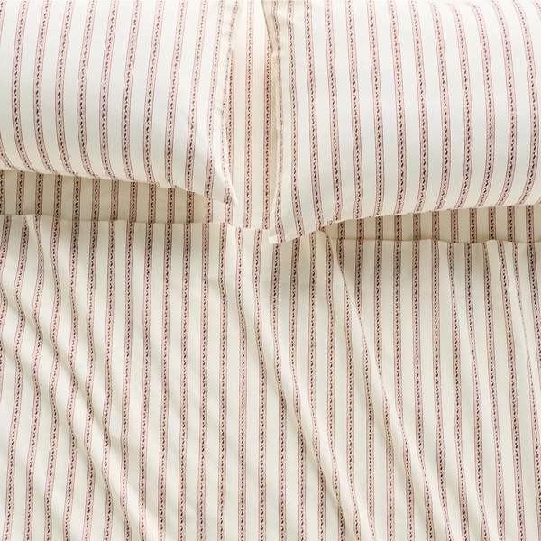 Anthropologie Organic Cotton Percale Printed Sheet Set - Queen