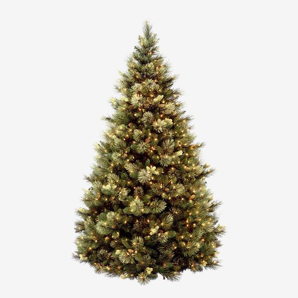 National Tree 7.5 Foot Carolina Pine Tree With Flocked Cones and 750 Clear Lights