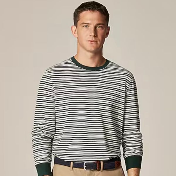 J.Crew Vintage-Wash Cotton T-shirt in Stripe