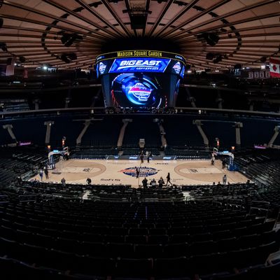 The scene at Madison Square Garden after the Big East tournament was cancelled on March 12.