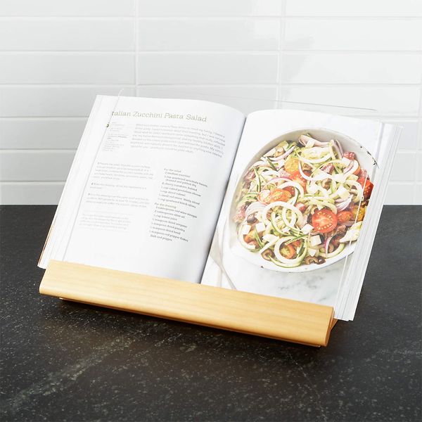 Crate & Barrel Acacia-Wood Cookbook Stand