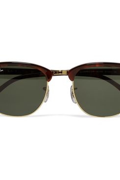 Ray-Ban Clubmaster Acetate and Gold-Tone Sunglasses