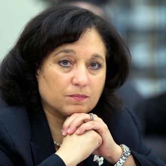 12 Apr 2013, Washington, DC, USA --- Drug Enforcement Administration (DEA) Administrator Michelle Leonhart listens while testifying on Capitol Hill in Washington, Friday, April 12, 2013, before the House Commerce, Justice Science and Related Agencies subcommittee hearing on the DEA's fiscal 2014 budget request. (AP Photo/Manuel Balce Ceneta) --- Image by ? Manuel Balce Ceneta/ /AP/Corbis