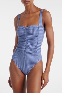 Karla Colletto Gingham Ruched Swimsuit