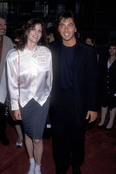 It is so nice when you can stand with someone and not have to talk, thinks Scott Baio in this photo of him with his then-girlfriend, Clue's Lesley Ann Warren. Especially when Charlton Heston is standing right behind us, yo!