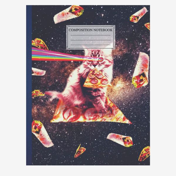 Composition NoteBook: Space Pizza Cat, 8.5x11 Inches