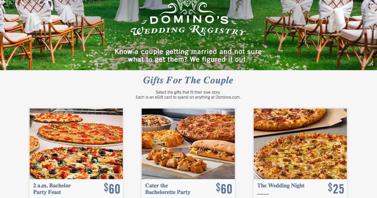 Domino's Wedding Registry