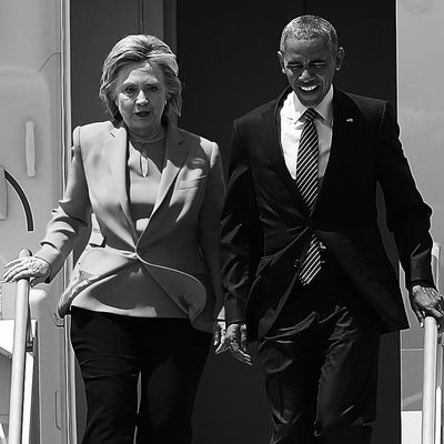 Hillary Clinton and Barack Obama.