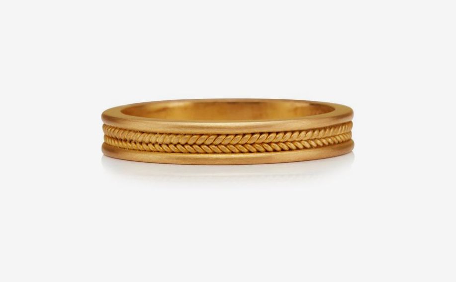 Artistic Gold Men's Band Ring