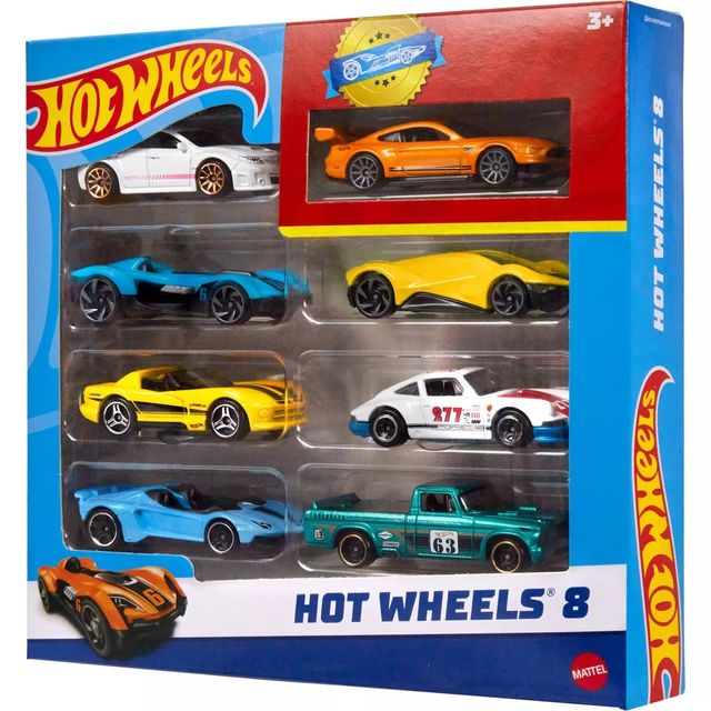 Hot Wheels 8 Car and Truck Set With 1 Exclusive Car
