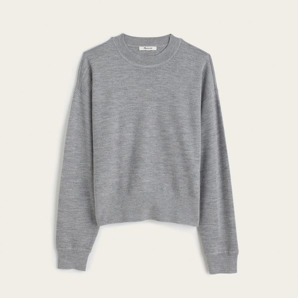 Madewell Casey Crewneck Sweater in Merino-Silk Blend