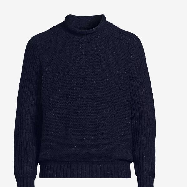 Lands' End Men's Long Sleeve Roll Neck Sweater
