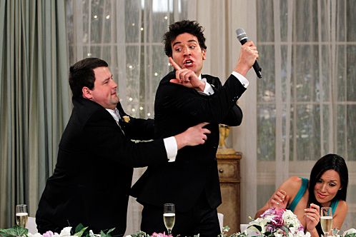 &quot;The Best Man&quot; -- Punchy (Chris Romanski) tries to save Ted (Josh Radnor) from making a classic Mosby wedding toast, on the seventh season premiere of HOW I MET YOUR MOTHER, Monday, Sept. 19 (8:00-8:30 PM, ET/PT) on the CBS Television Network. 
Photo: Cliff Lipson/CBS
&copy;2011 CBS Broadcasting Inc. All Rights Reserved.
