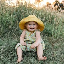 Blue Corduroy Yellow Baby Sun Hat