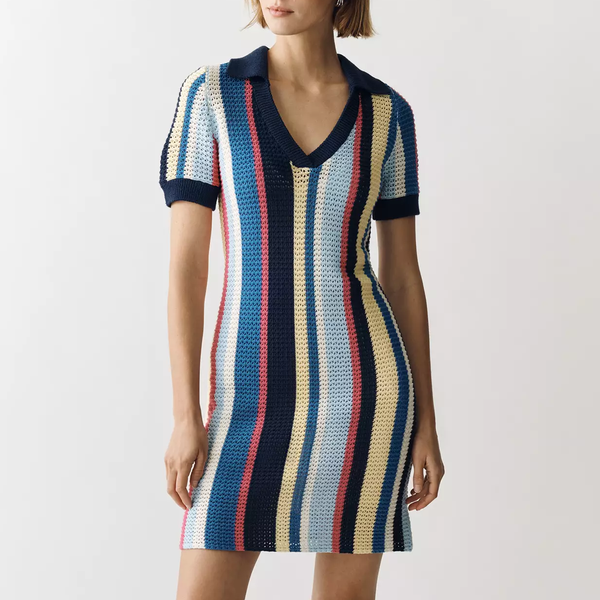 Maeve Collared Knit Mini Dress