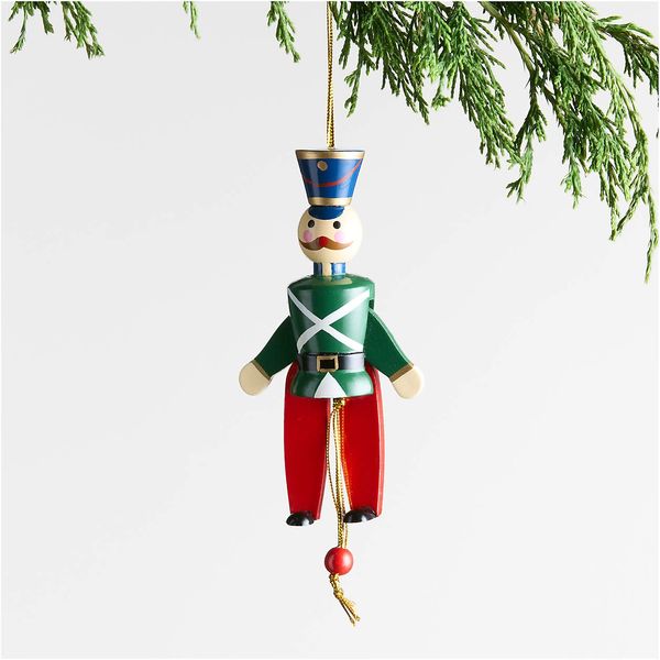 Crate & Barrel Green Jumping Jack Christmas Tree Ornament