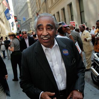 NEW YORK - SEPTEMBER 01: U.S. Representative Charles Rangel (D-NY) smiles after a rally for the unemployed in downtown Manhattan September 1, 2010 in New York City. Rangel and other speakers called for increased funding for American jobs programs and mustered support for a march on Washington in October. (Photo by Chris Hondros/Getty Images) *** Local Caption *** Charles Rangel