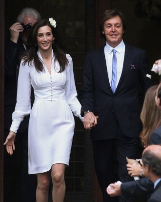 Nancy Shevell and Paul McCartney after the ceremony.