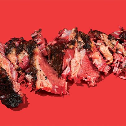Pastrami at John Brown Smokehouse
$12 per half-pound; 10-43 44th Dr., Long Island City; 347-617-1120
Owner Josh Bowen might not be the first pitmaster to smoke his own pastrami, but he does the deli meat proud, crusting his terrifically tender brisket with black pepper, mustard seed, clove, coriander, and ghost pepper.