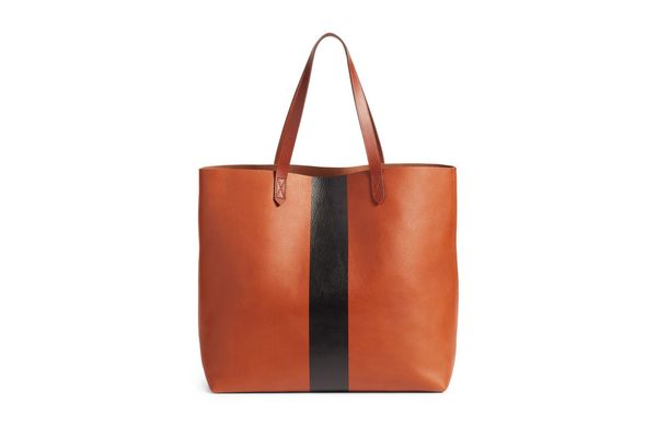 Madewell Paint Stripe Transport Leather Tote Bag